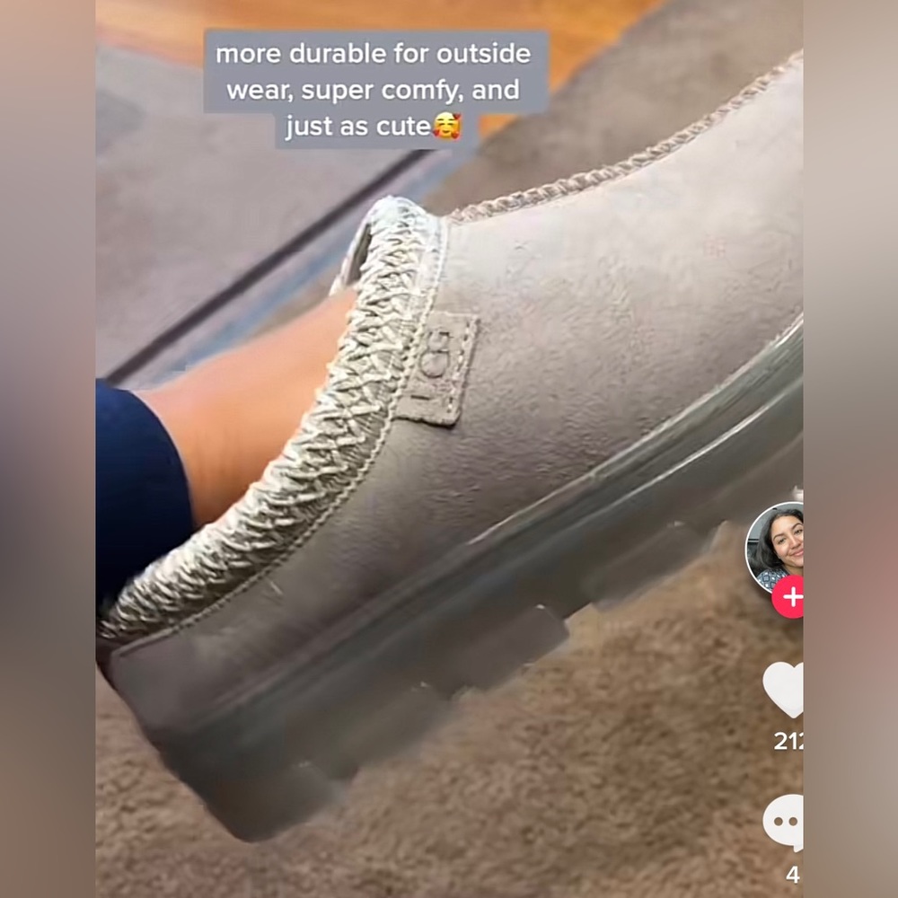 UGG Tasman Clear Slipper Clog Campfire Gray Women’s Size 7